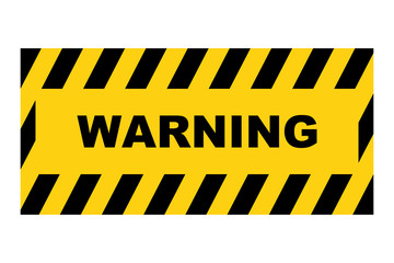 Warning sign. Striped. Isolated on white background. 