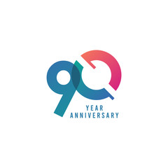 90 Years Anniversary Vector Template Design Illustration