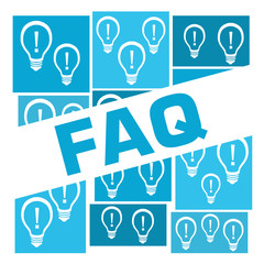 FAQ - Frequently Asked Questions Blue Bulbs Grid Badge Style 