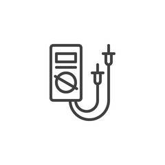 Digital Multimeter line icon. Electric diagnostics linear style sign for mobile concept and web design. Electric Voltmeter outline vector icon. Symbol, logo illustration. Vector graphics