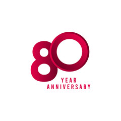 80 Years Anniversary Vector Template Design Illustration