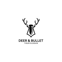 combination of bullets and deer logos