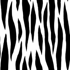 Abstract animal seamless pattern. Black and white graphic drawing. Design for wallpaper, wrapper, packaging.