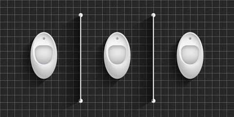 Men lavatory, WC realistic vector illustration