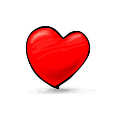 Abstract hearts hand drawn vector illustration