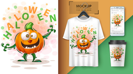 Hallooween pumpkin - mockup for your idea