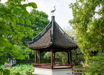 Garden scenery in Drunk White Pool Park, Shanghai, China