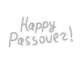 Happy Passover inscription lettering. Doodle, sketch, hand drawing. Vector illustration.