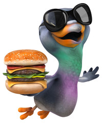 Fun pigeon - 3D Illustration