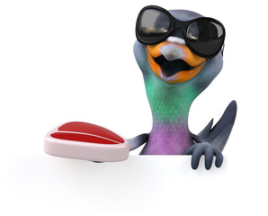 Fun pigeon - 3D Illustration