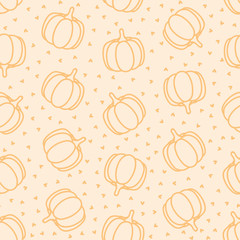 Materiał do szycia Seamless pattern with pumpkins and hearts