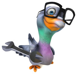 Fun pigeon - 3D Illustration