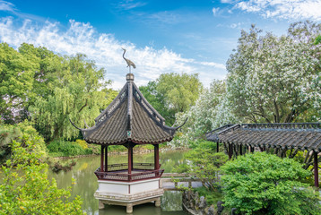 Fototapeta na wymiar Garden scenery in Drunk White Pool Park, Shanghai, China
