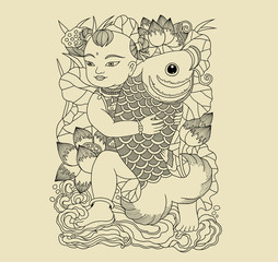 A illustration of traditional Chinese Pattern and Drawing