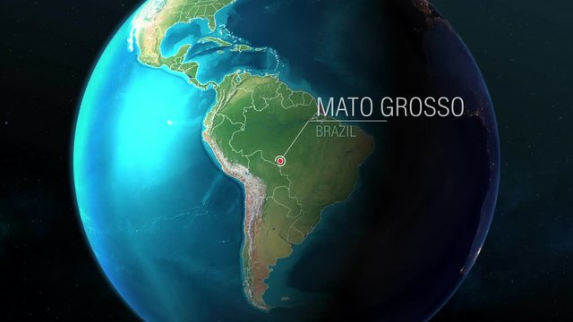 Brazil - Mato Grosso - Zooming from space to earth