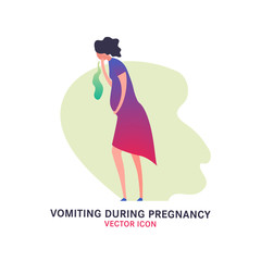 Vomiting vector icon