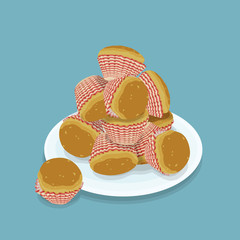 A illustration of hong kong style food mini cake