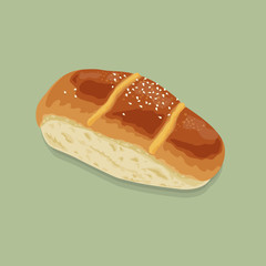 A illustration of hong kong style food-cocktail bun