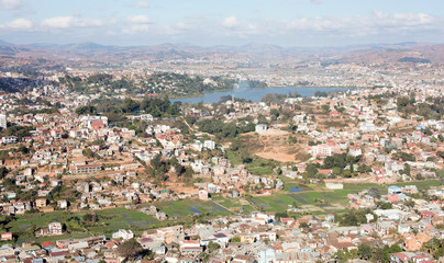 Fototapeta na wymiar Aerial view of Antananarivo