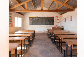 Malagasy school, empty classroom