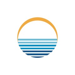Water wave Logo Template, design vector, sea , holiday