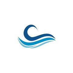 Fototapeta premium Water wave Logo Template, design vector, sea , holiday
