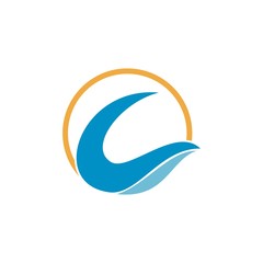 Water wave Logo Template, design vector, sea , holiday