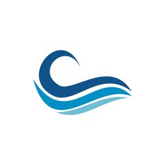 Water wave Logo Template, design vector, sea , holiday