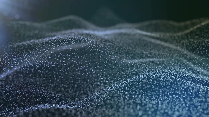 Abstract blue Particles Background. HD Particles Background. Loop Particles. Beautiful Abstract Background.