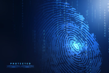 Fingerprint Scanning Technology Concept 2d Illustration