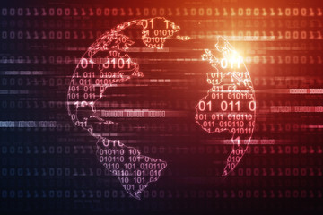 2d illustration world map abstract background