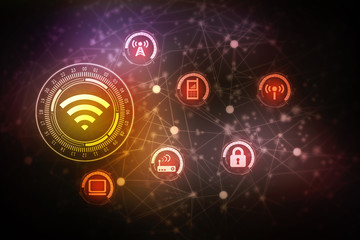 2d illustration WiFi symbol