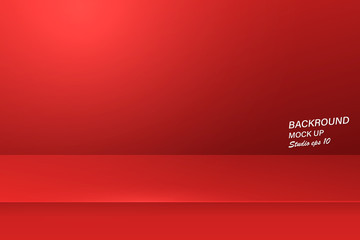 Vector,Empty orange red color studio room background ,Template mock up for display or montage of product,Business backdrop