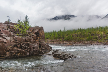 Hoisey River on Putorana Plateau. Russia, Siberia