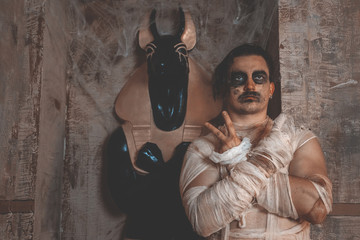 The image of a man from the horror movie Halloween fashion costume