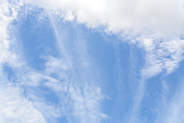 Cloud in shiny blue sky