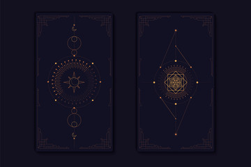 Geometric mystic symbols vector set
