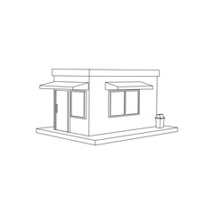 Simple Store Line Art
