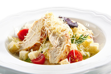 Caesar Salad with Roasted Chicken Breast