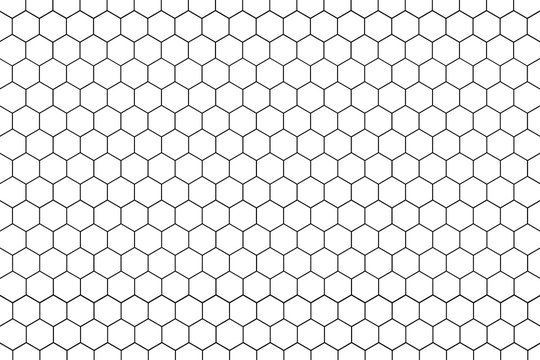 Abstract White Hexagonal net Seamless . Pattern honeycomb of texture background .