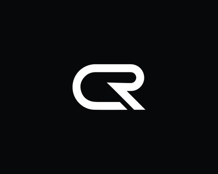 Creative and Minimalist Letter CR RC Logo Design Icon | Editable in Vector Format in Black and White Color