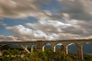 Isernia, Molise, Italy.  Santo Spirito railway bridge. View