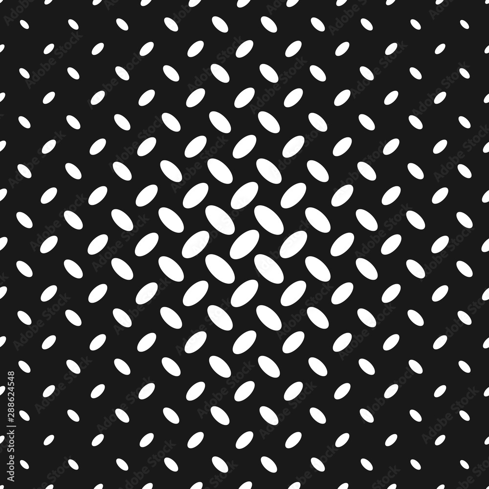 Poster Monochrome repeating halftone diagonal ellipse pattern background design - abstract vector illustration
