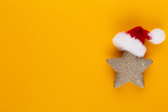 Christmas strar orange background.