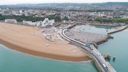 Folkestone harbour from the air.