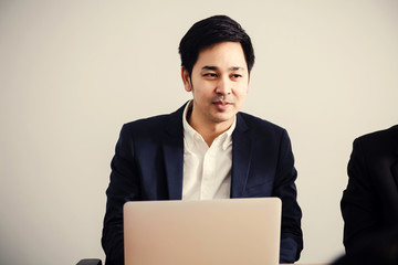 Business people  in seminar room. Meeting Corporate Success Brainstorming Teamwork