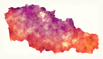 Guria region watercolor map of Georgia