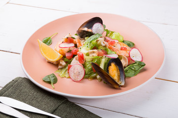 Fresh healthy seafood salad