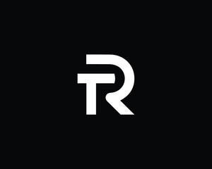 Creative and Minimalist Letter TR RT Logo Design Icon | Editable in Vector Format in Black and White Color