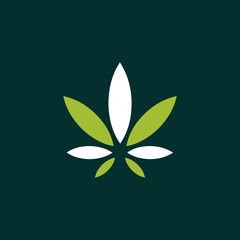 Leaf Marijuana Green Naturally Icon Logo Design Template Element Vector